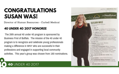 Curbell In The News: Congratulations Susan Was – 40 Under 40 Honoree!