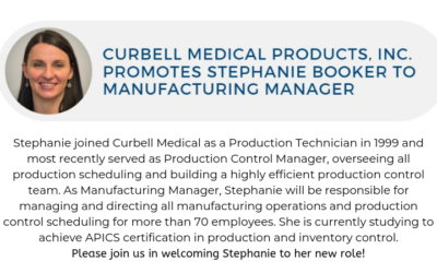 Curbell Medical Products, Inc. Promotes Stephanie Booker to Manufacturing Manager